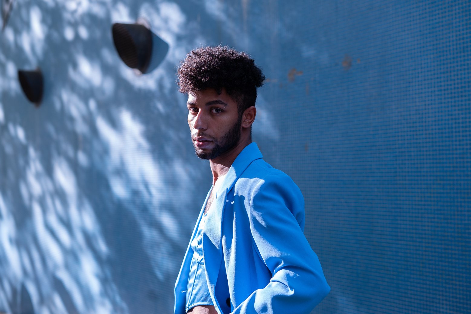 Man in Monotone Pastel Outfit