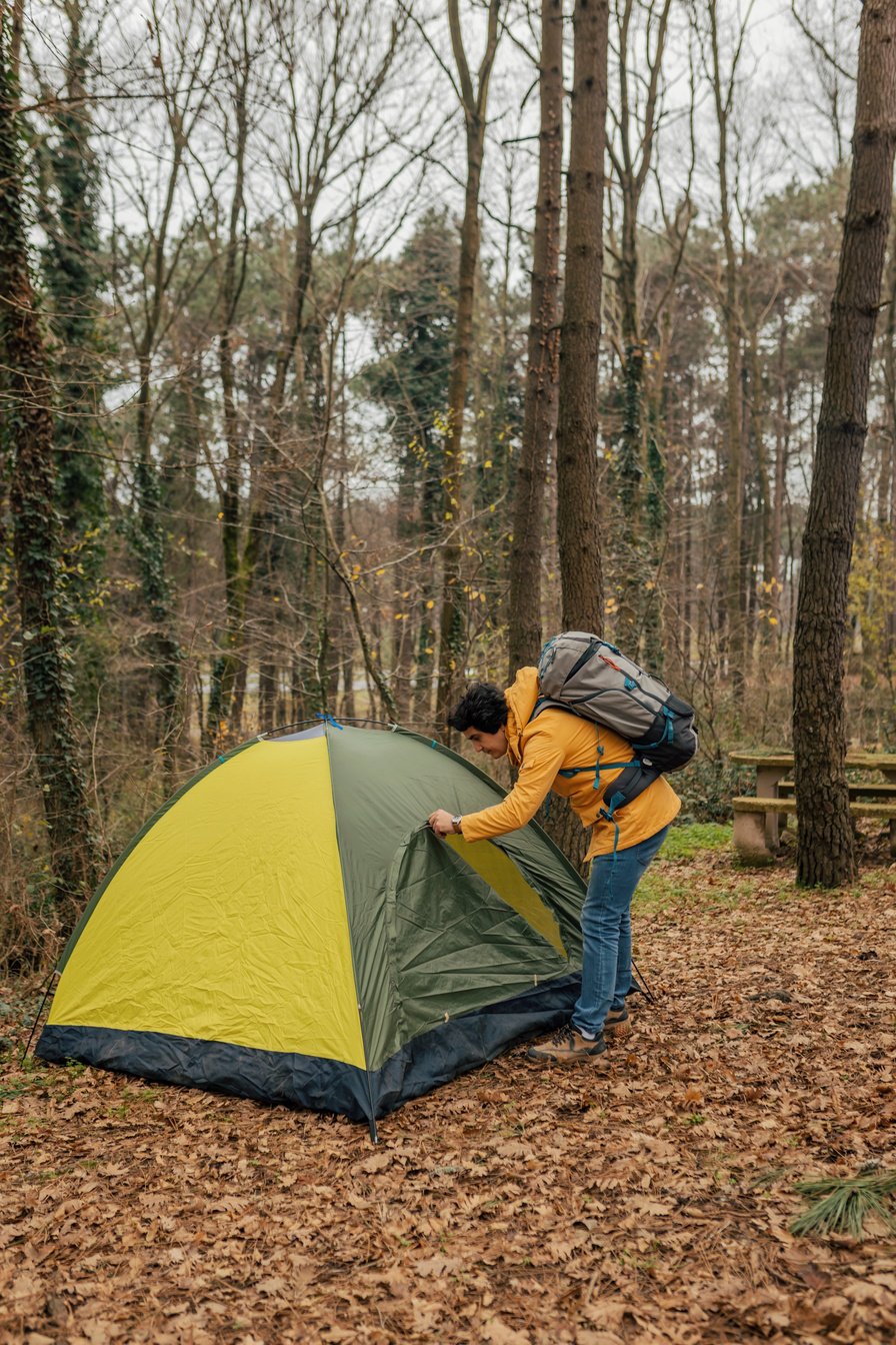 Man Closing the Tent