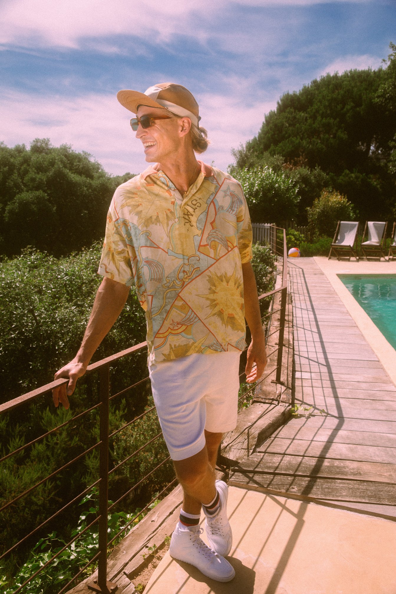 Man in Summer Dress Shirt Outdoors